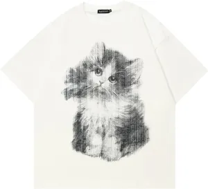 T-Shirt Streetwear Aesthetic Graphic Eyes Relaxed Tee Shirt Men Unisex