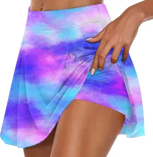 Tennis Skorts for Women Elastic High Waisted Athletic Mini Skirt with Built-in Shorts 2025 Summer Workout Yoga Shorts