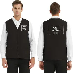 TopTie Custom Adult Volunteer Uniform Vest Polyester Zipper Supermarket Activity Vest