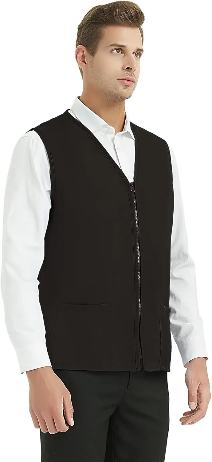 TopTie Custom Adult Volunteer Uniform Vest Polyester Zipper Supermarket Activity Vest