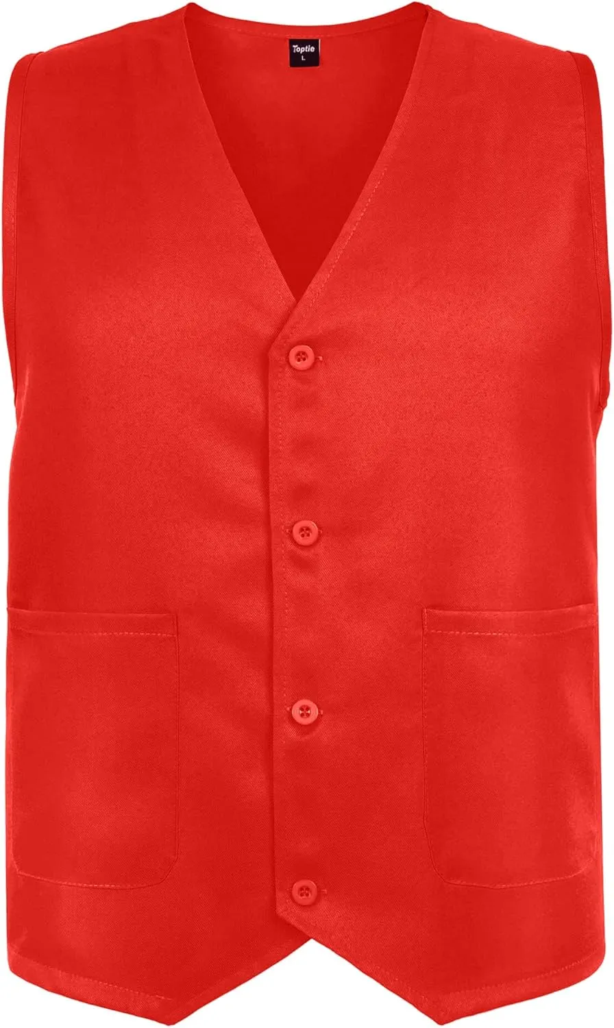 TopTie Unisex Work Vest Volunteer Activity Supermarket Uniform Button Up Vest