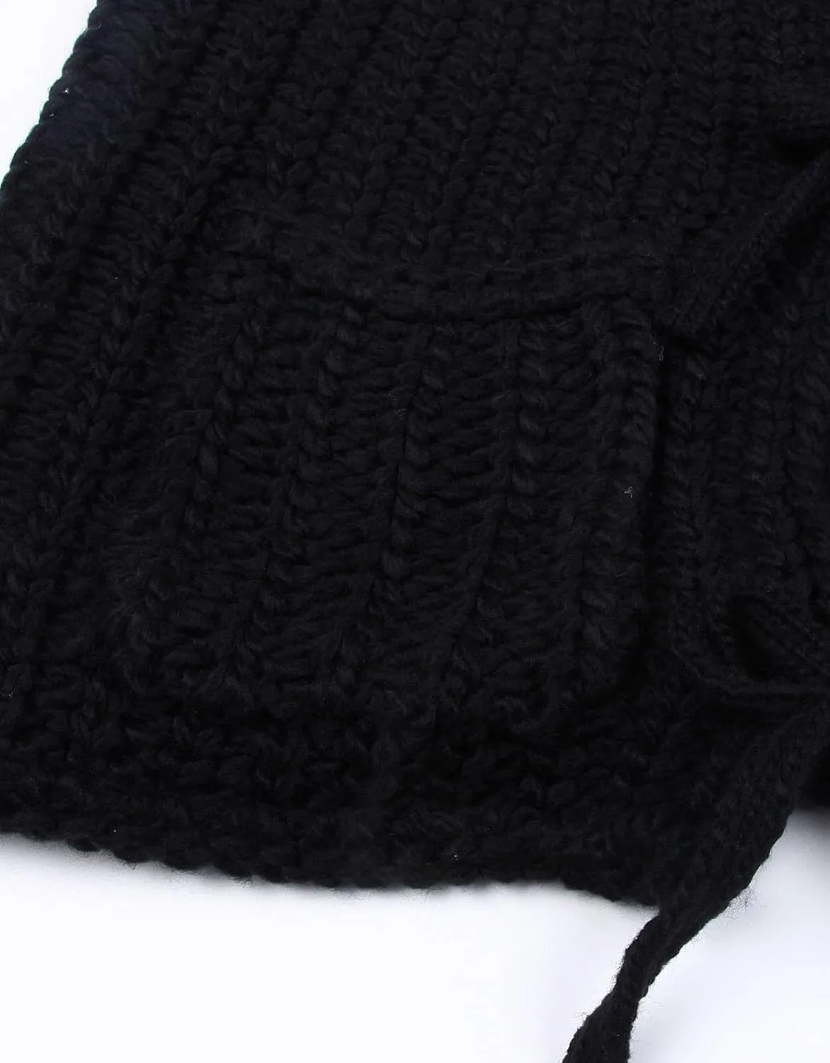 Trendy Cardigan Sweater Vest for Women Crochet Chunky Knit Top Sleeveless Bows Bandage Crop Tops with Pockets