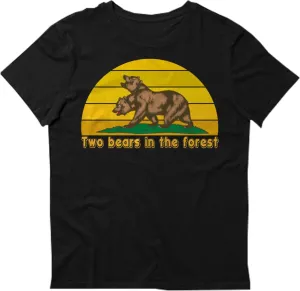 Two Bears in The Forest Retro Sunset T-Shirt, Gift Two Bears in The Forest T-Shirt, Love TTwo Bears in The Forest T-Shirt, Funny Two Bears in The Forest T-Shirt Black