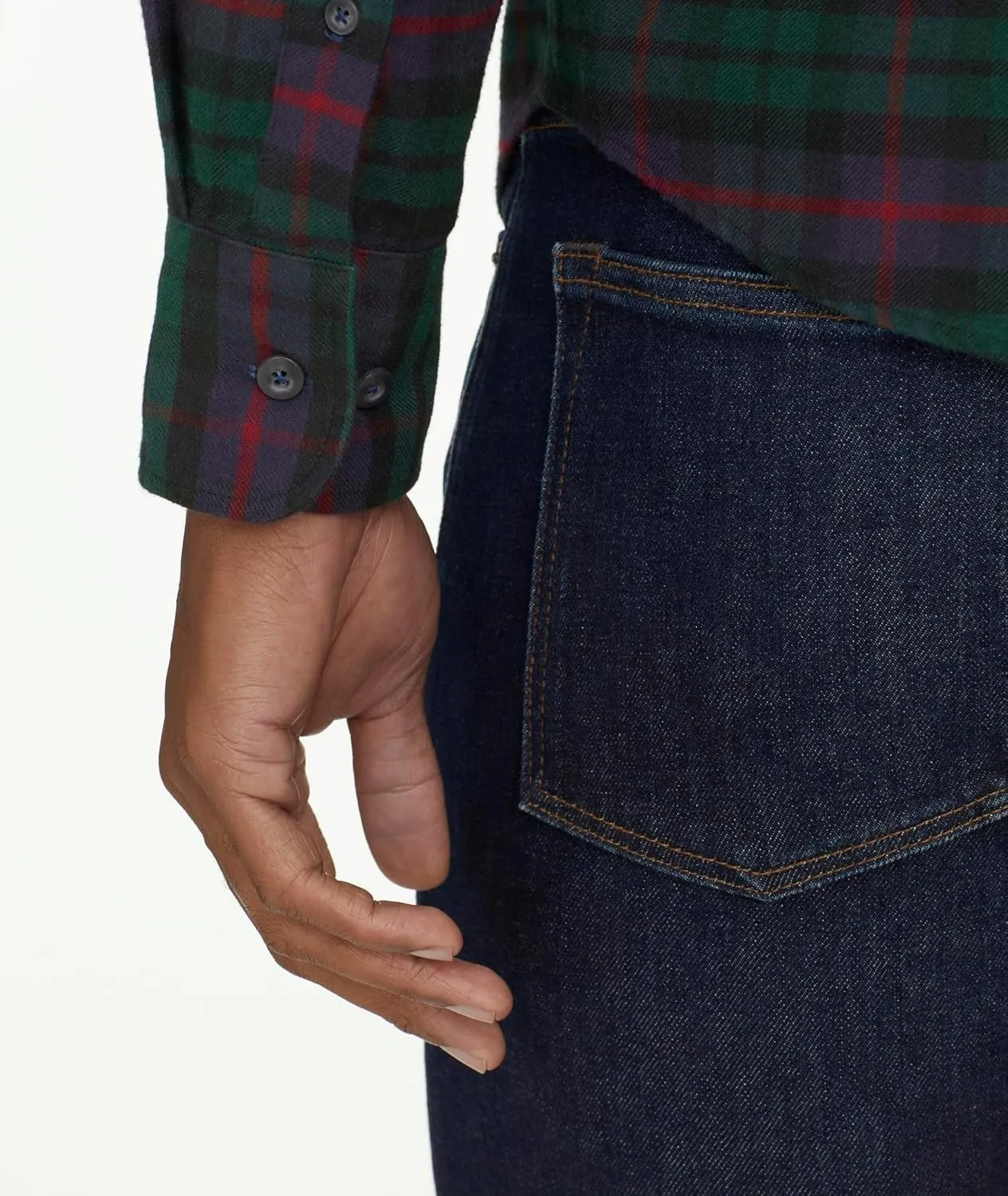 UNTUCKit Flannel Moncayo Shirt - Untucked Shirt for Men, Long Sleeve, Green Plaid, Slim Fit