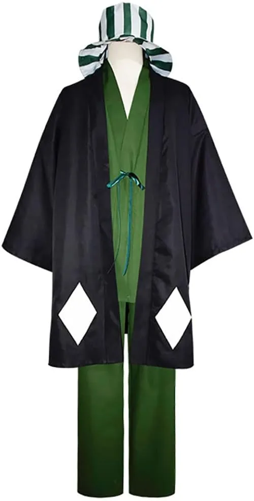 Urahara Kisuke Cosplay Costume Outfit Kimono Uniform Cloak Anime Full Set With Hat Suit