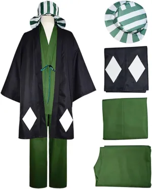 Urahara Kisuke Cosplay Costume Outfit Kimono Uniform Cloak Anime Full Set With Hat Suit