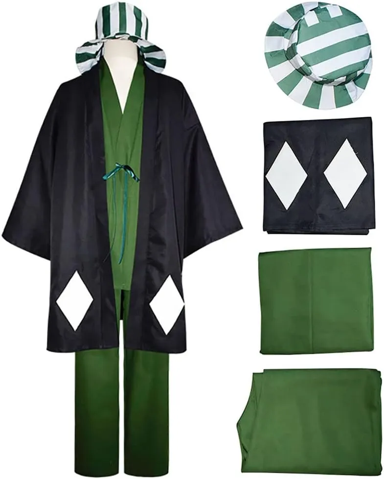 Urahara Kisuke Cosplay Costume Outfit Kimono Uniform Cloak Anime Full Set With Hat Suit