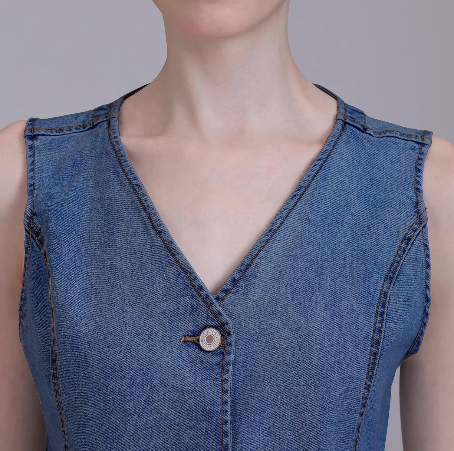 V VOCNI Womens Denim Vest Sleeveless Jean Vest Top Cropped Denim Tops Fashion Western Vest