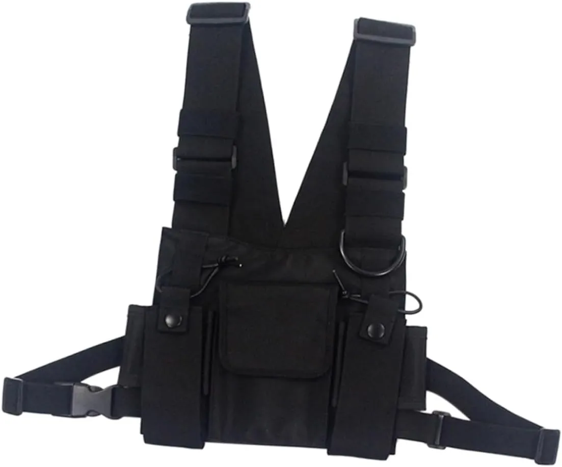 Vest Style Chest Bag Fanny Pack Multi Pocket Crossbody Bag Stylish for Hip Hop