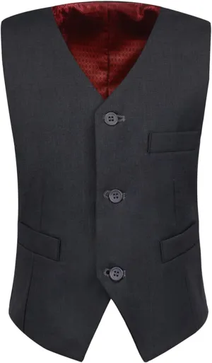 Visaccy 3 Buttons Boys Girls Fully Lined Formal Suit Vest