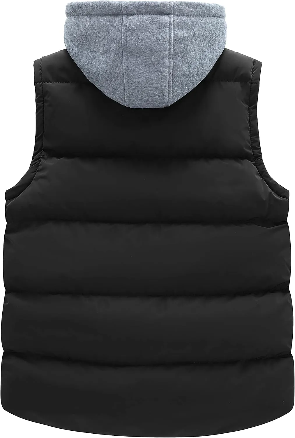 wantdo Men's Quilted Winter Vest Thicken Sleeveless Jacket with Detachable Hood