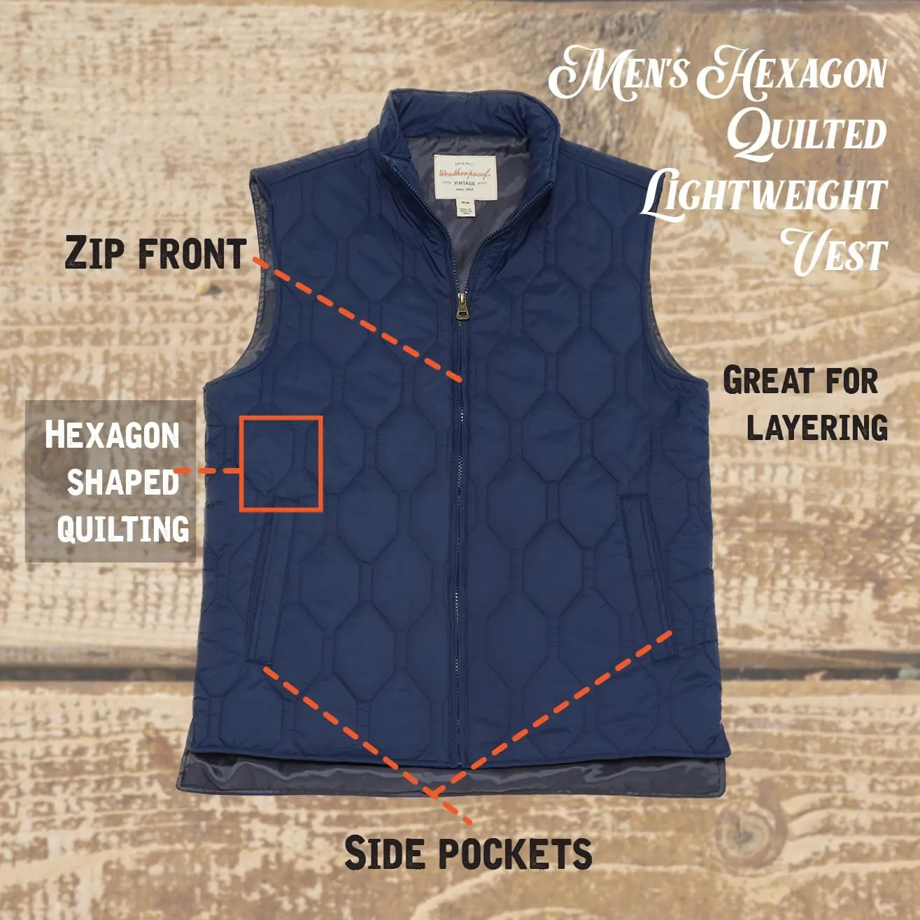 Weatherproof Vintage Mens Quilted Puffer Vest - Lightweight Padded Insulated Vest for Men