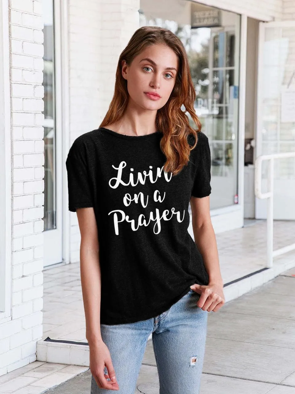 Women Christian Shirt Vintage Not Perfect Just Forgiven T Shirt Short Sleeve Tops