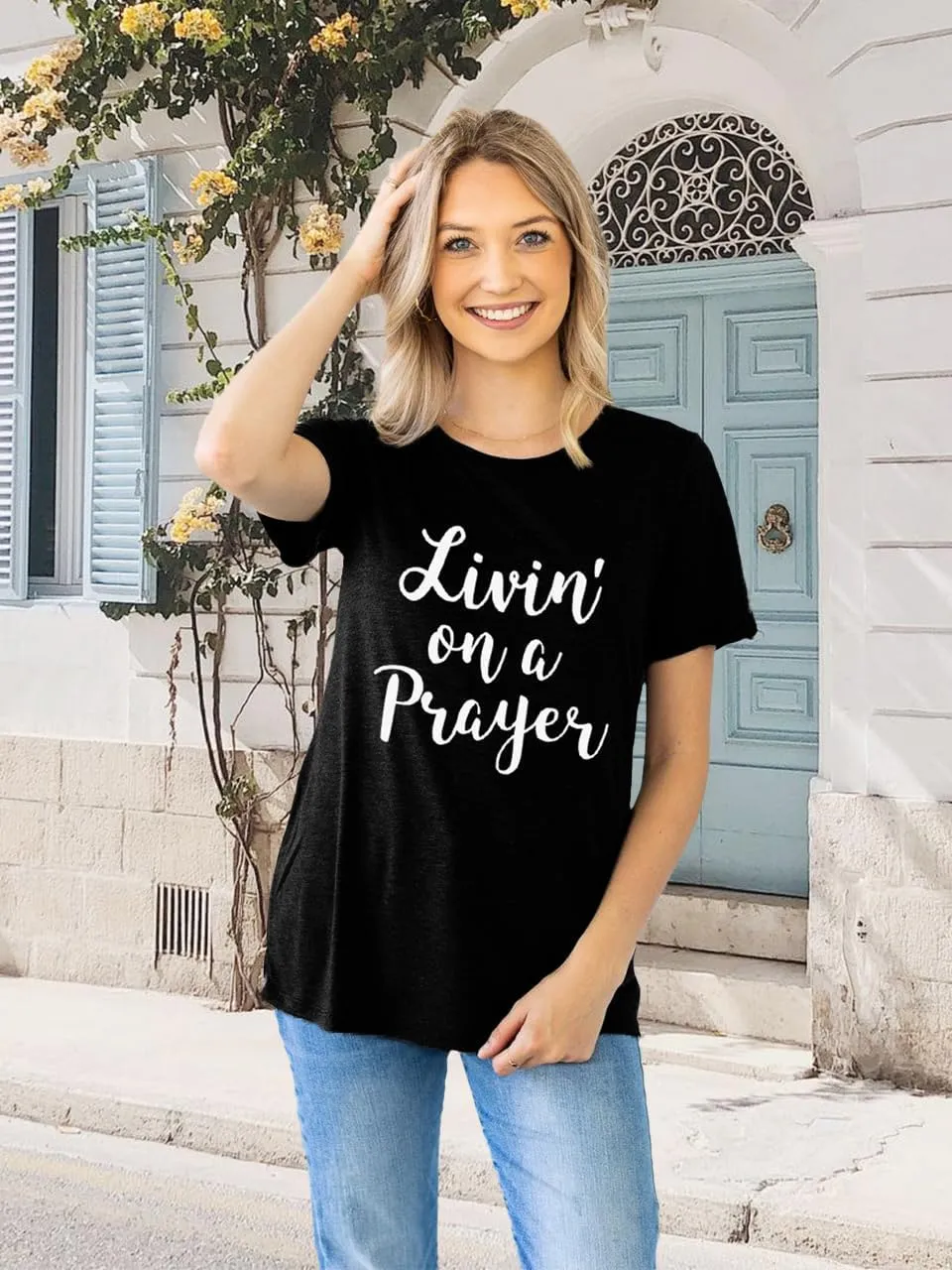 Women Christian Shirt Vintage Not Perfect Just Forgiven T Shirt Short Sleeve Tops