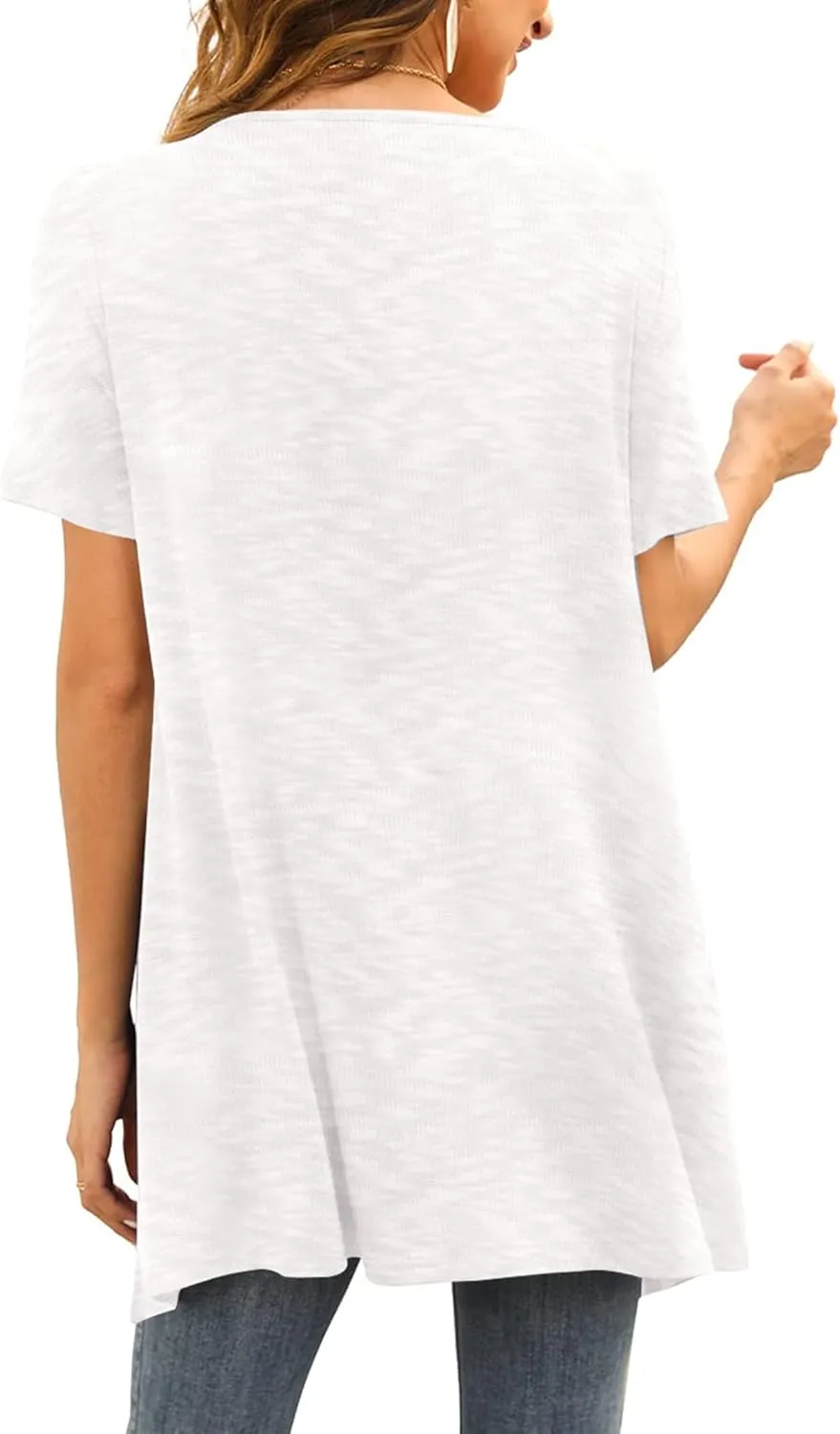Women Light Cardigan Summer Casual Short Sleeve Open Front Pocketed Cardigans Kimono