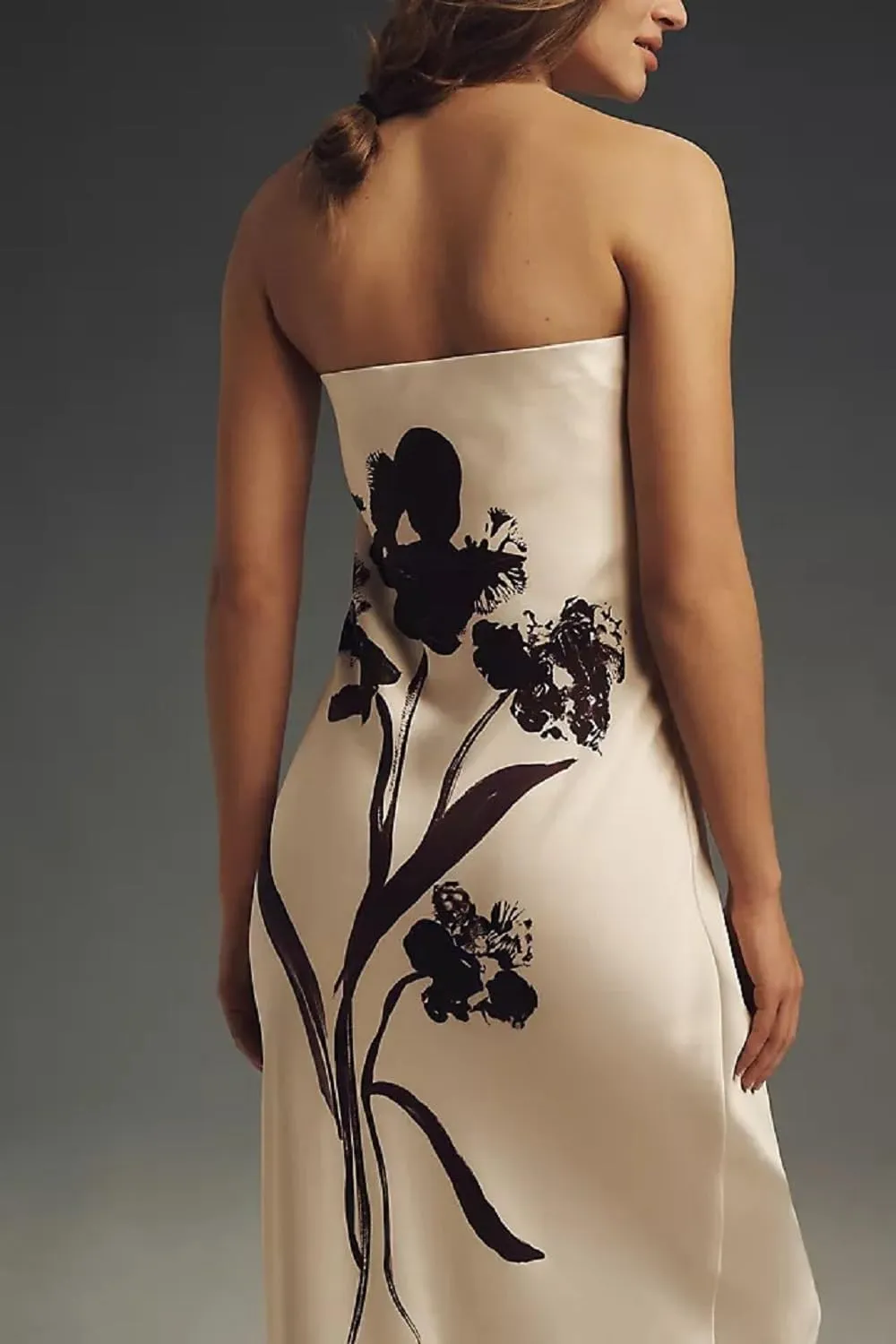Women Summer Floral Maxi Dress Sexy Backless Bodycon Long Dresses with Scarf Formal Cocktail Tube Sundress