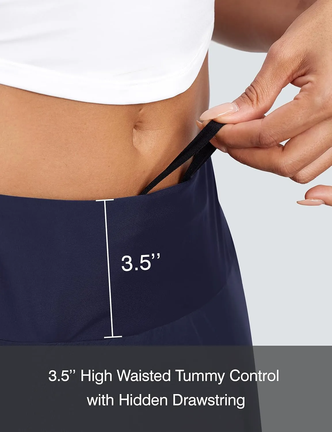 Womens 3" Swim Board Shorts High Waisted Flowy Quick Dry UPF 50  Summer Beach Shorts with Liner Zipper Pockets