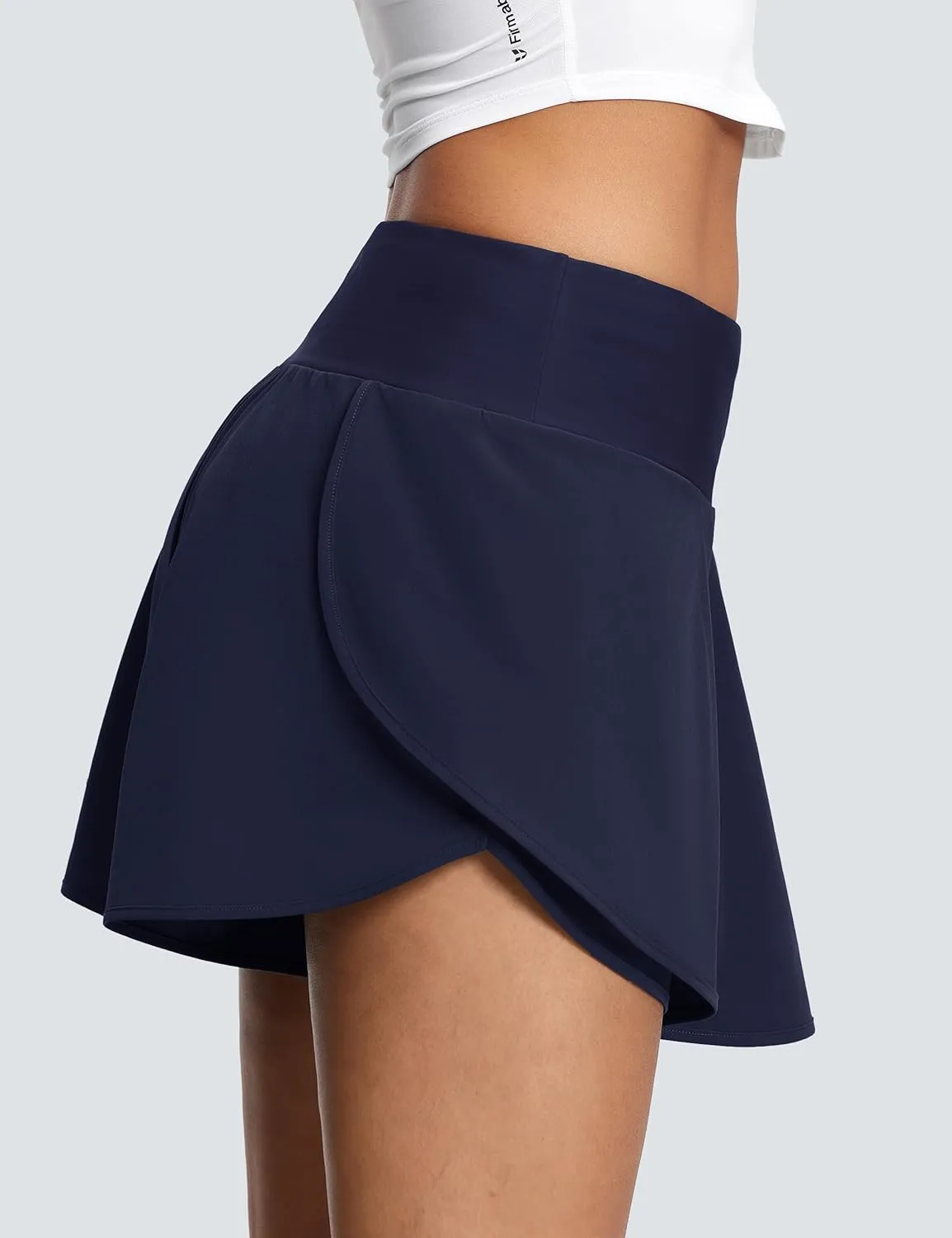 Womens 3" Swim Board Shorts High Waisted Flowy Quick Dry UPF 50  Summer Beach Shorts with Liner Zipper Pockets