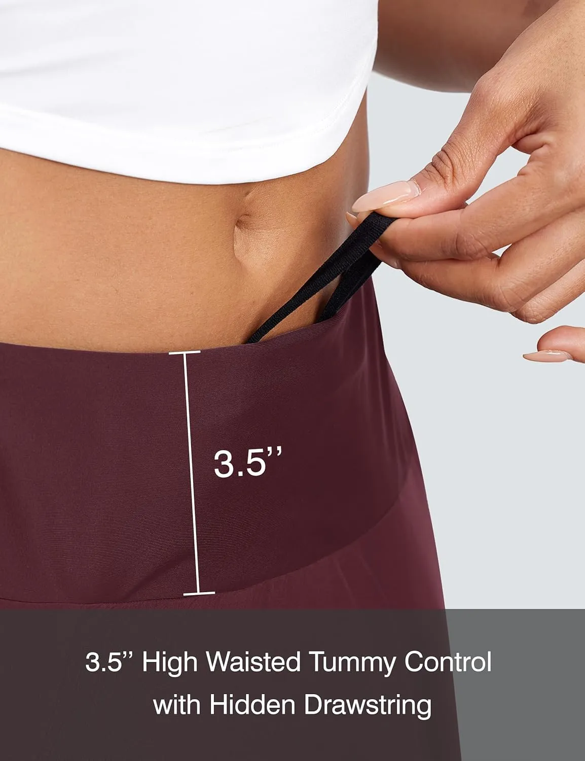 Womens 3" Swim Board Shorts High Waisted Flowy Quick Dry UPF 50  Summer Beach Shorts with Liner Zipper Pockets