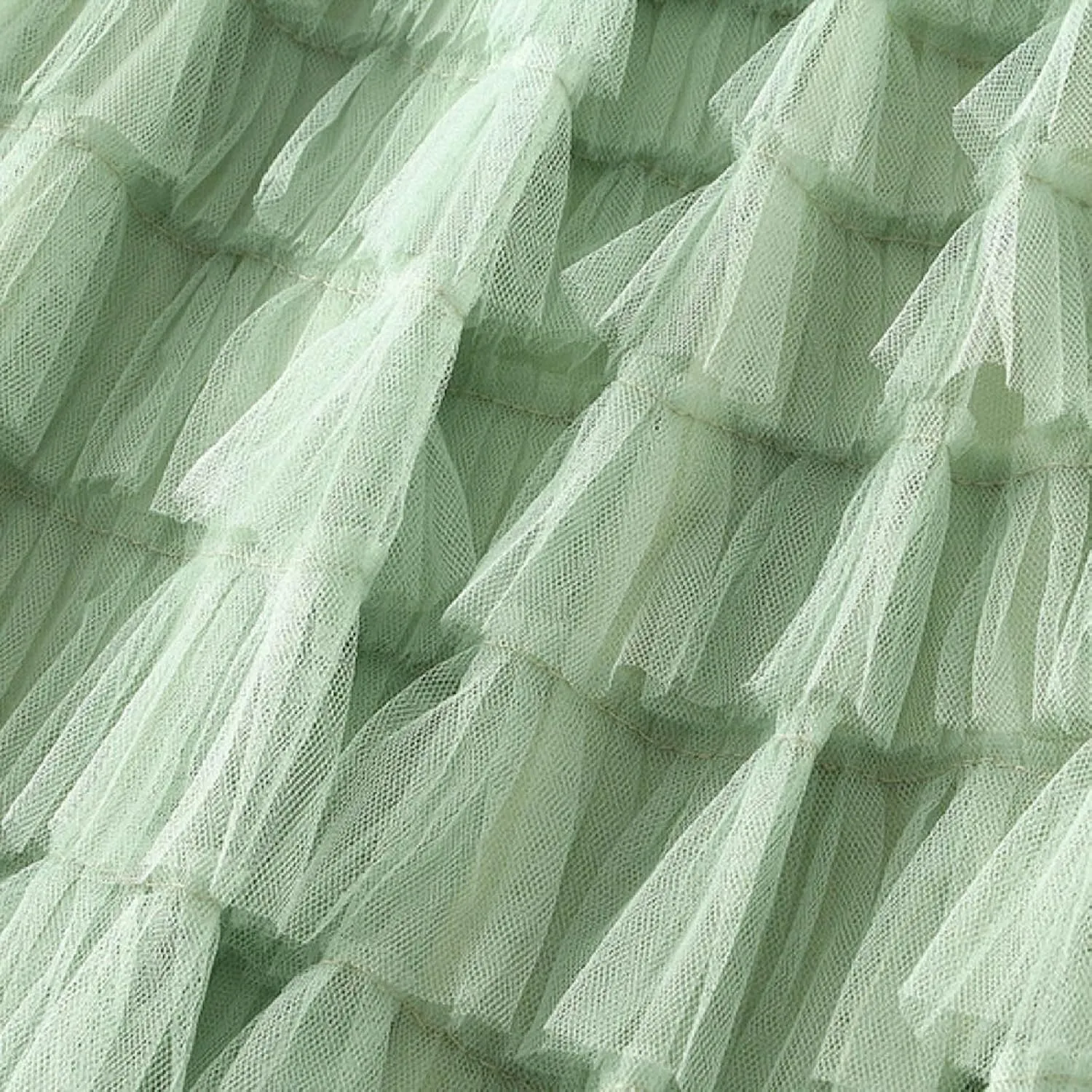 Women's A Line Pleated Skirt Long Tutu Skirt Ruffle Mesh Vintage Calf Length Chiffon High Waist Bubble Sporty