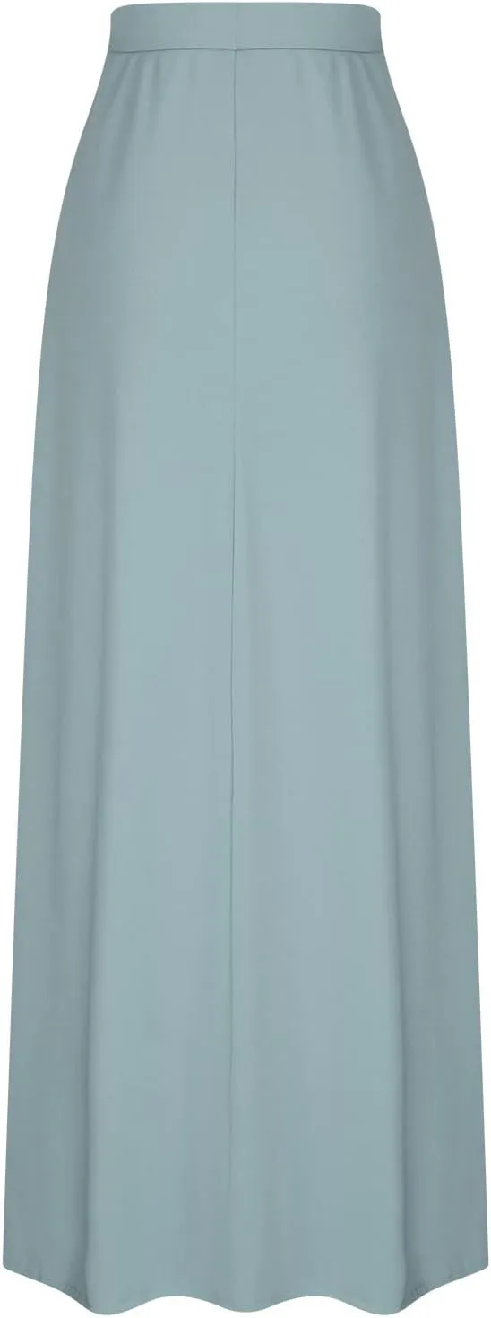 Women's Casual Maxi Skirts A Line Summer Skirts Drawstring Waist Boho Beach Skirt Boho Flowy Long Skirts Resort Wear