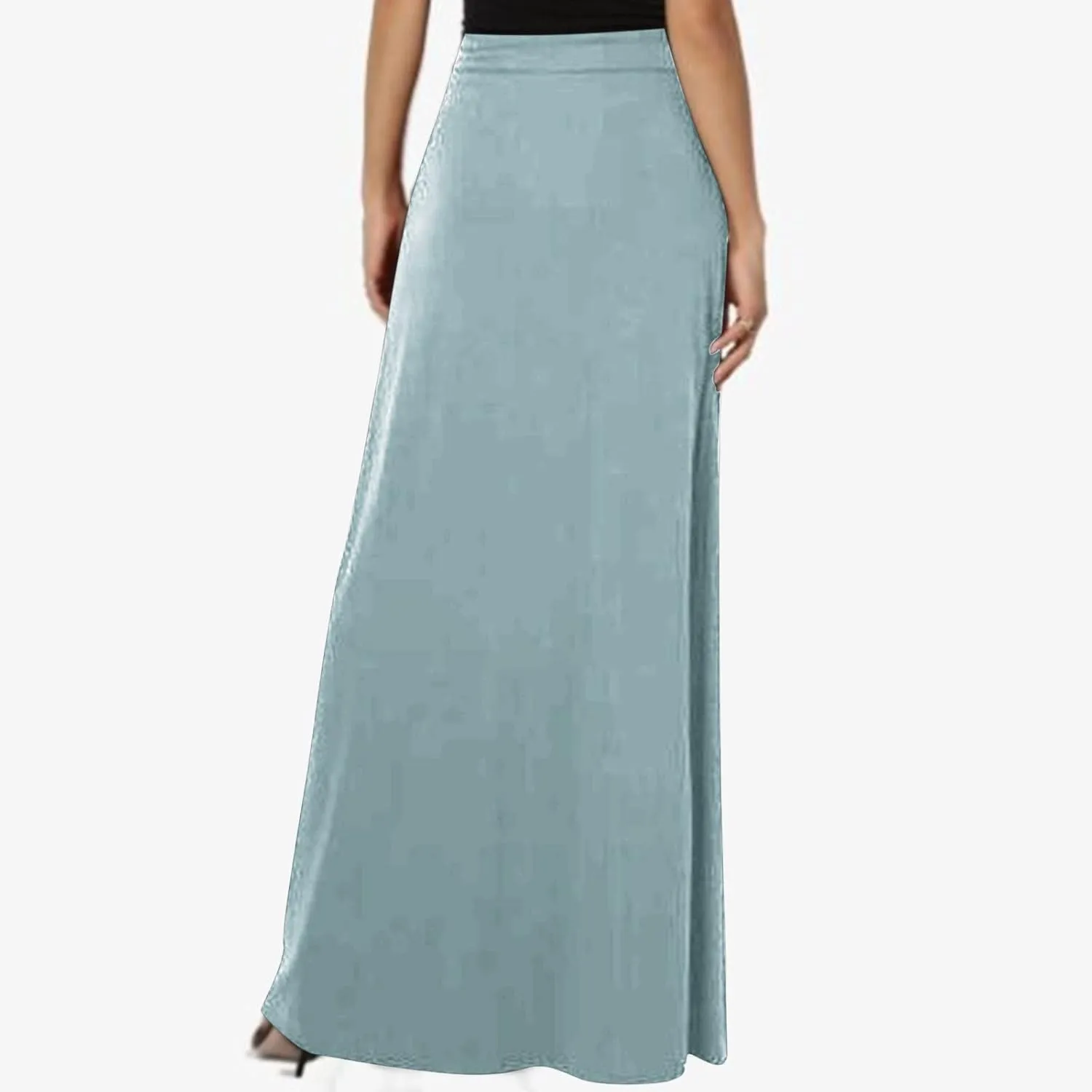 Women's Casual Maxi Skirts A Line Summer Skirts Drawstring Waist Boho Beach Skirt Boho Flowy Long Skirts Resort Wear