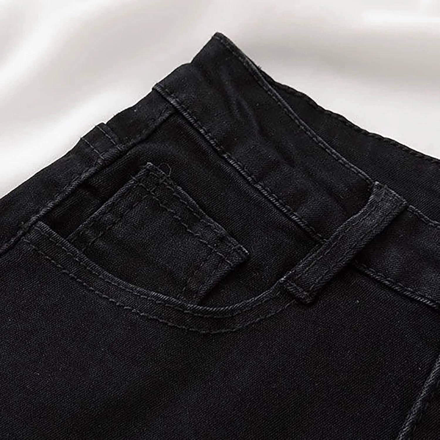 Womens Denim Shorts High Waisted Stretchy Cuffed Jean Shorts Casual Rolled Cuff Cut Off Jeans Short Summer Beach Pants