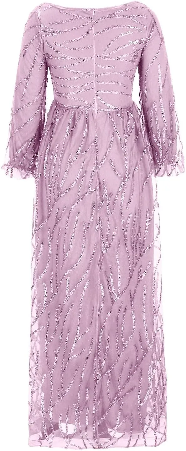 Women's Fall Dresses 2024 Elegant Vintage A Line Wedding Formal Swing Mesh Dress Long Sleeve Cocktail Maxi Gowns