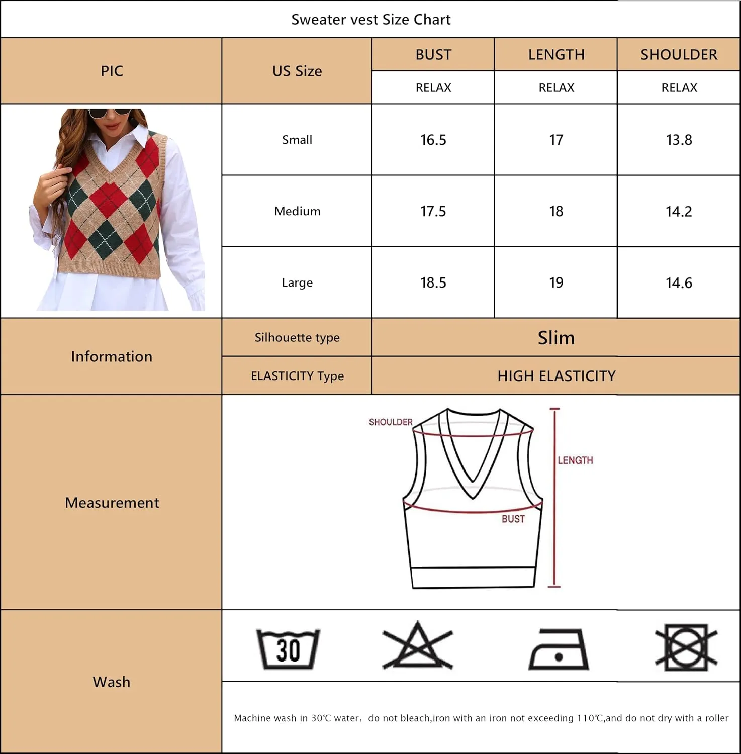 Women's Fashion Cropped Sweater Vest College Style Sleeveless Vest