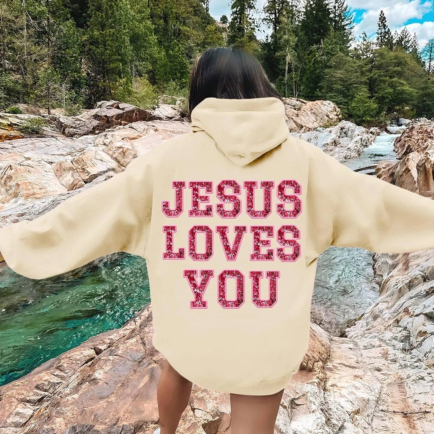 Women'S Fashion Hoodies & Sweatshirts Long Sleeve Drawstring Hoodies Print Oversized Fall Tops Heavy Sweatpants