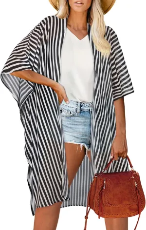 Women's Kimono Beach Cover up for Summer Bathing Suits Cardigans Casual Loose Swimwear