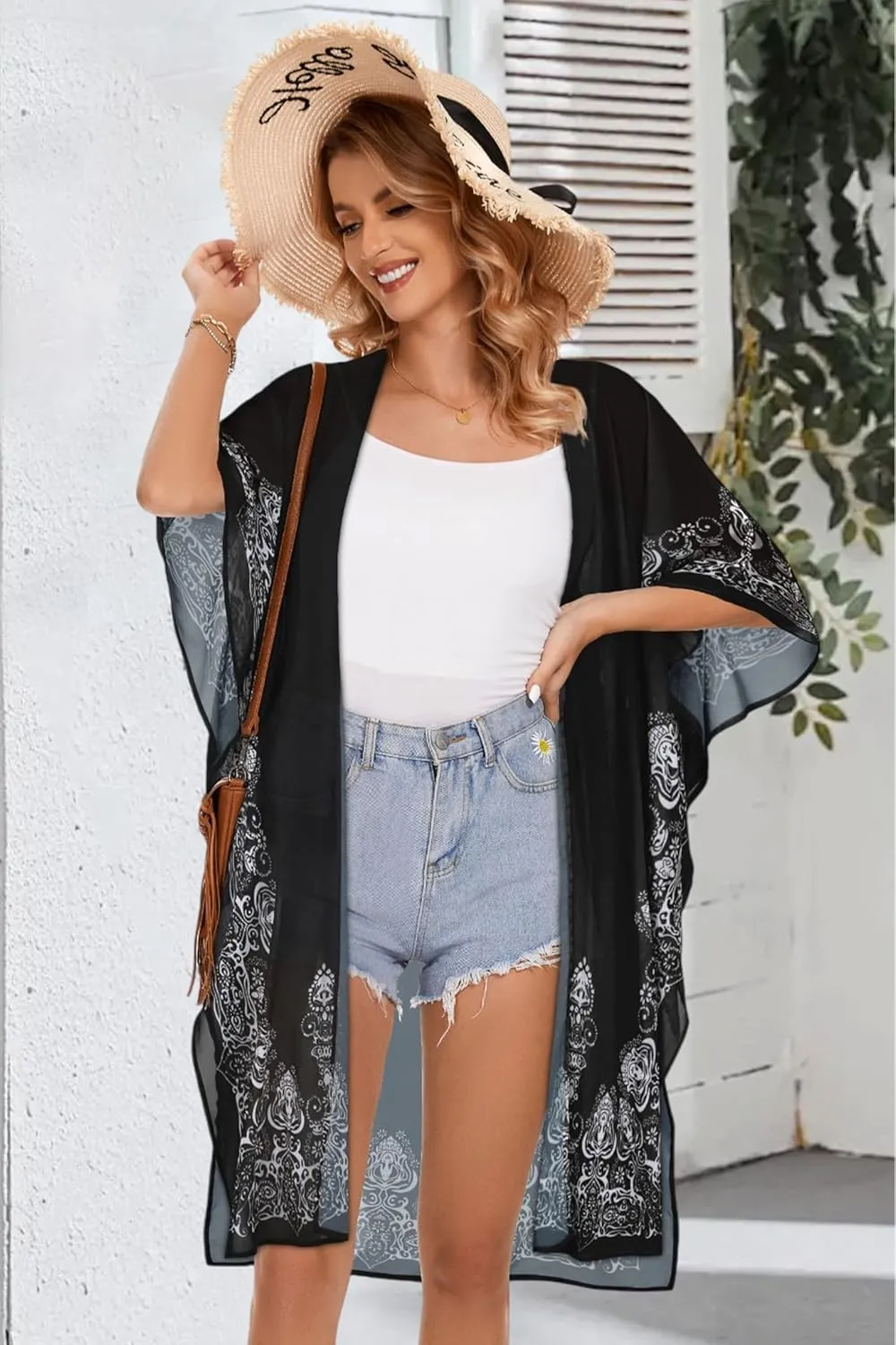 Women's Kimono Beach Cover up for Summer Bathing Suits Cardigans Casual Loose Swimwear