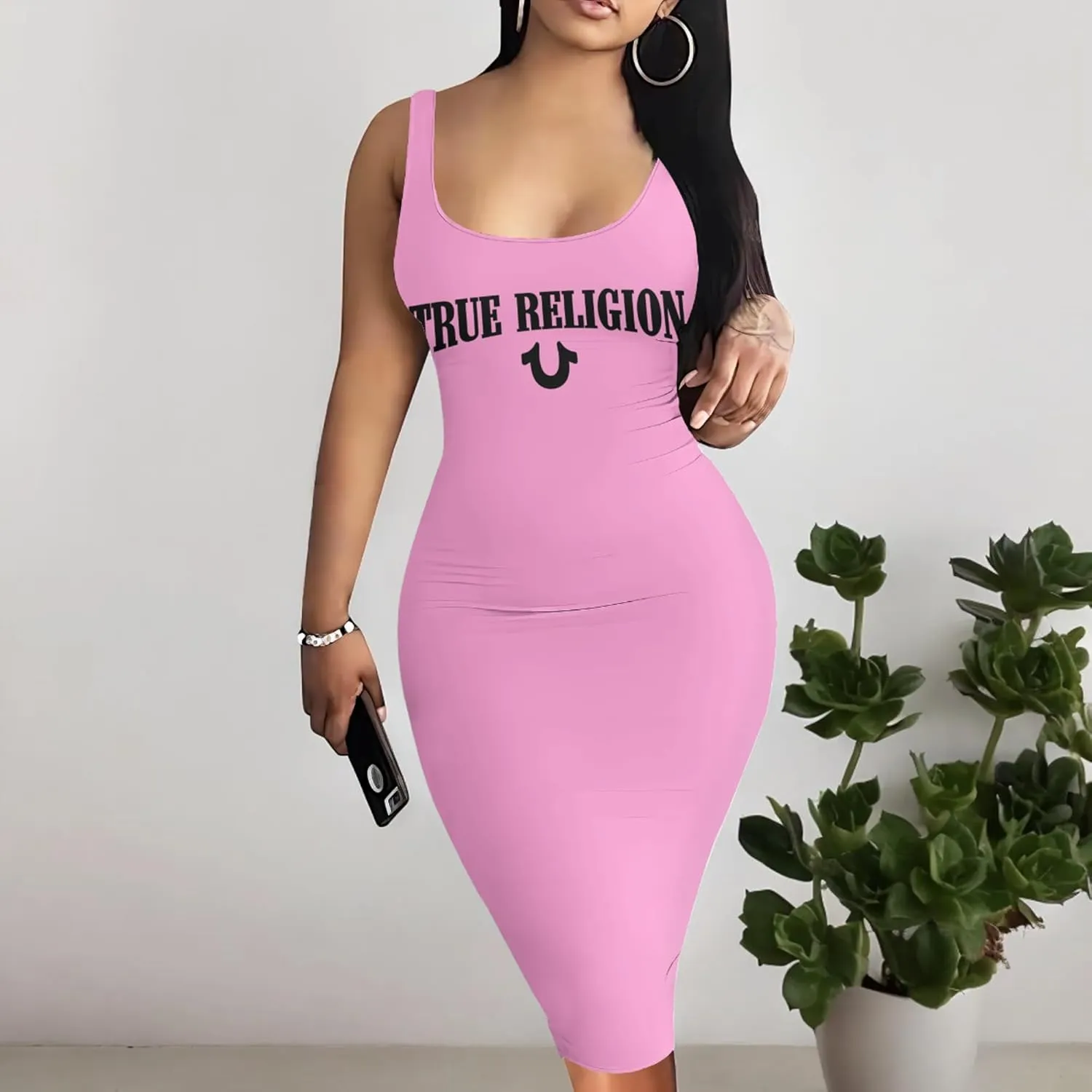 Women's Sexy Bodycon Tank Dress Summer Sleeveless Basic Midi Club Dresses Sundress Beach Dresses