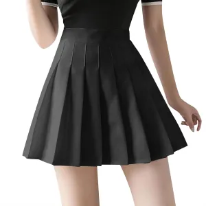 Women's Summer Athletic Loose Trendy Elastic High Waist Solid Color Yoga Fitness Tennis Skirts 2025 Inner Shorts, XS-3XL