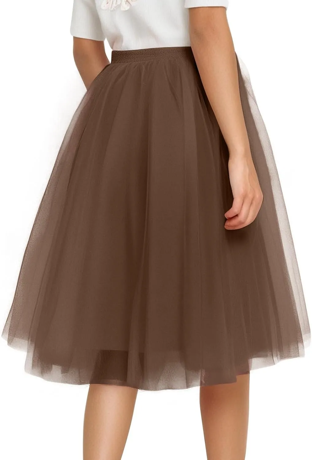 Women's Sundresses Summer Casual Loose Trendy Elastic High Waist Solid Color Party Dance Fluffy Mesh Tulle Skirts 2025, S-2XL