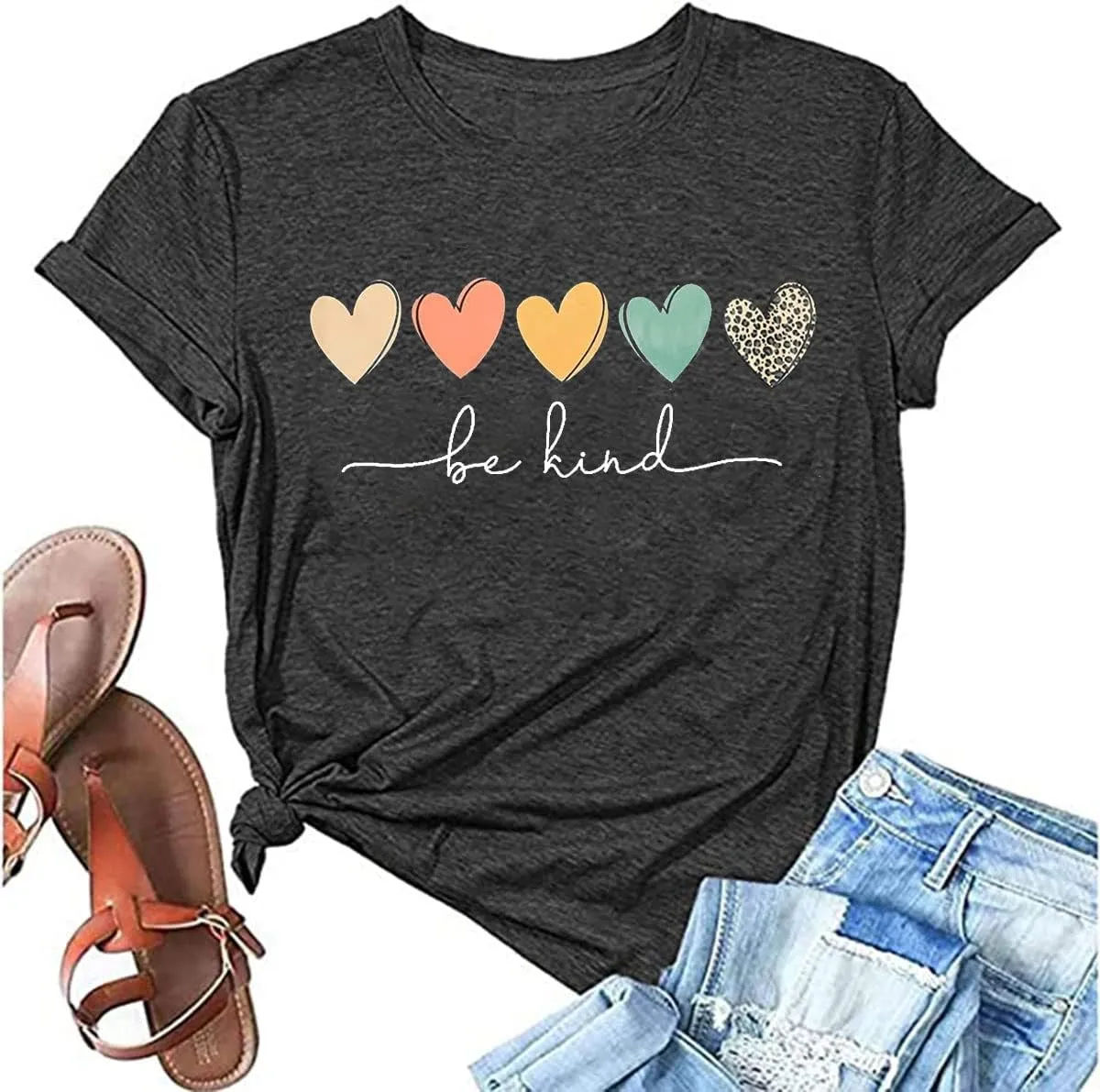 Womens T Shirts Be Kind Shirt Cute Graphic Blessed Shirt Short Sleeve Tees Funny Inspirational Teacher T-Shirt Tops