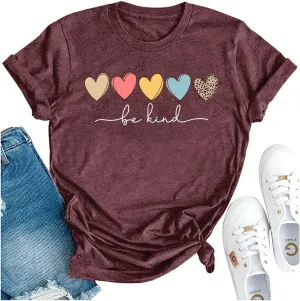Womens T Shirts Be Kind Shirt Cute Graphic Blessed Shirt Short Sleeve Tees Funny Inspirational Teacher T-Shirt Tops