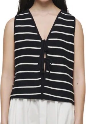 Women's Tie Knit Vest Crochet Sleeveless Open Front Cardigan Sweater Vest Top