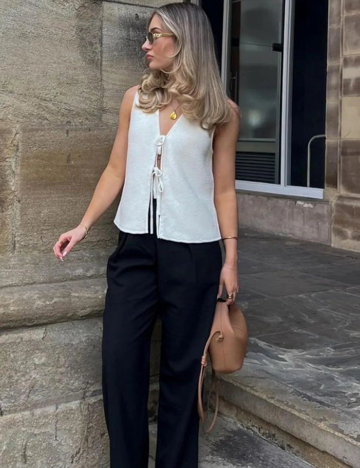Women's Tie Knit Vest Crochet Sleeveless Open Front Cardigan Sweater Vest Top