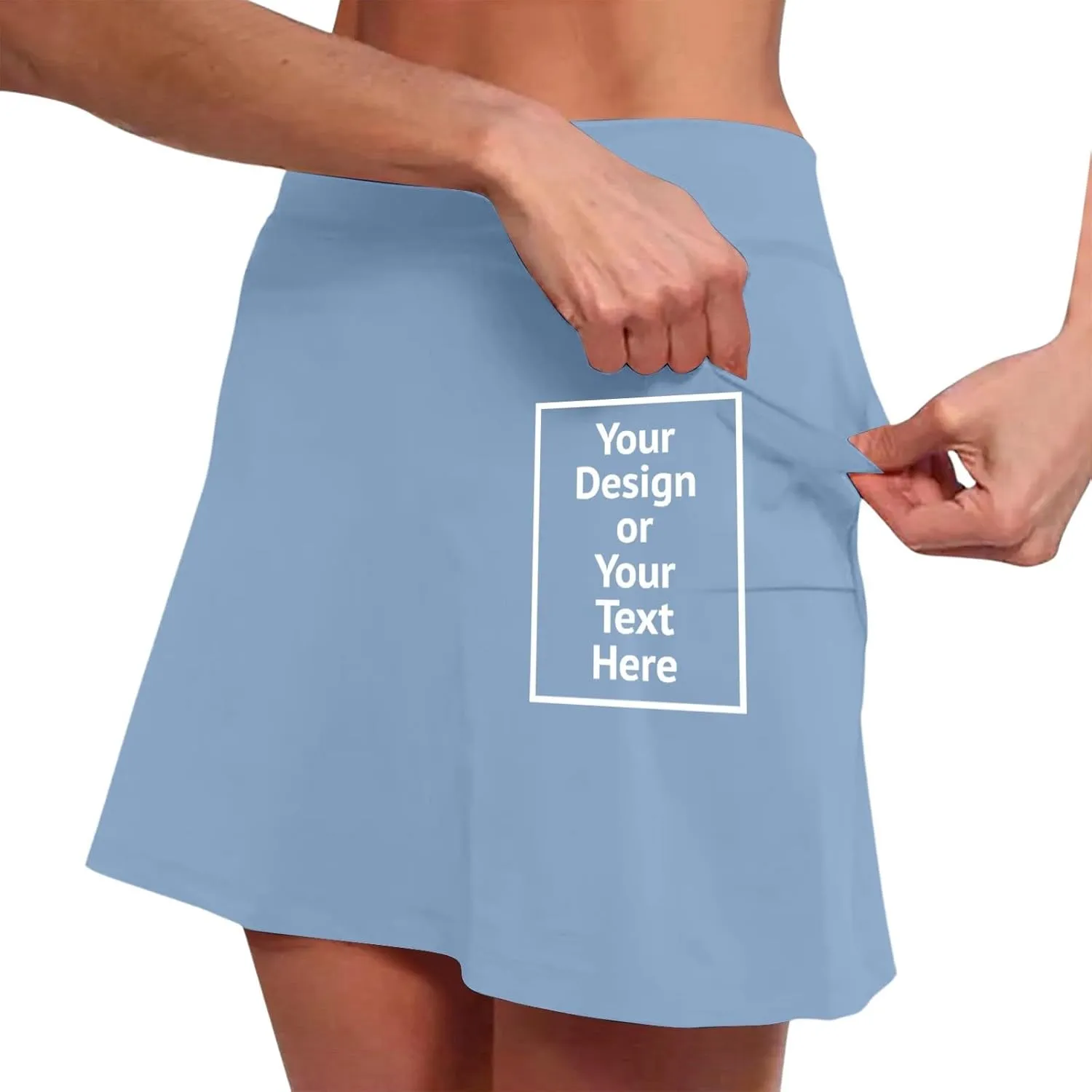 Women's Trendy 2 in 1 Skorts Tummy Control Active Elastic Waist Gym Skirt Shorts Soft Comfy Workout Athletic Shorts