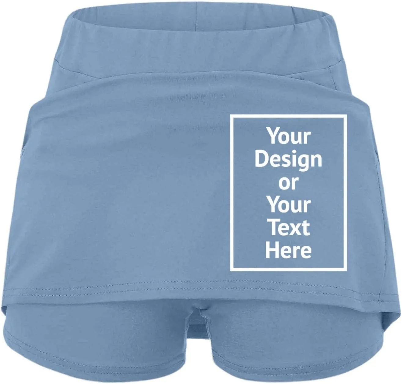 Women's Trendy 2 in 1 Skorts Tummy Control Active Elastic Waist Gym Skirt Shorts Soft Comfy Workout Athletic Shorts