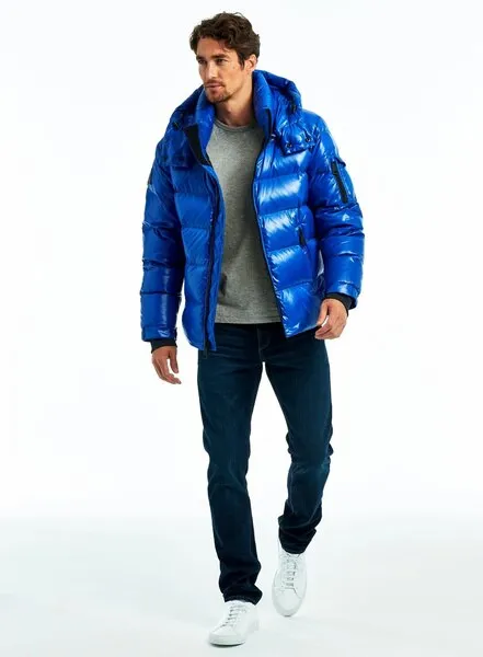 xiangtuibao Bright Color Hooded Shiny Jackets Zipper Men Jacket Casual Thicken Spring Mens Slim Fit Brand Outwear High Collar Coats Fashion