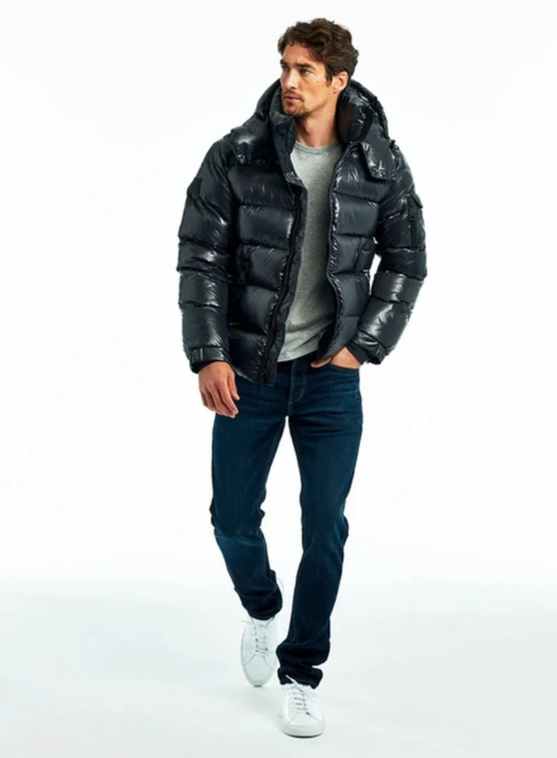 xiangtuibao Bright Color Hooded Shiny Jackets Zipper Men Jacket Casual Thicken Spring Mens Slim Fit Brand Outwear High Collar Coats Fashion