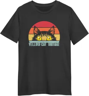 Yellow Cat Vintage Retro Sunset T-Shirt, Gift for Yellow Cat Vintage Retro Sunset T-Shirt, Funny Yellow Cat Vintage Retro Sunset T-Shirt