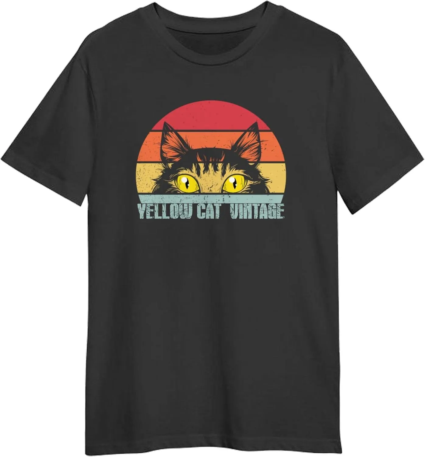 Yellow Cat Vintage Retro Sunset T-Shirt, Gift for Yellow Cat Vintage Retro Sunset T-Shirt, Funny Yellow Cat Vintage Retro Sunset T-Shirt