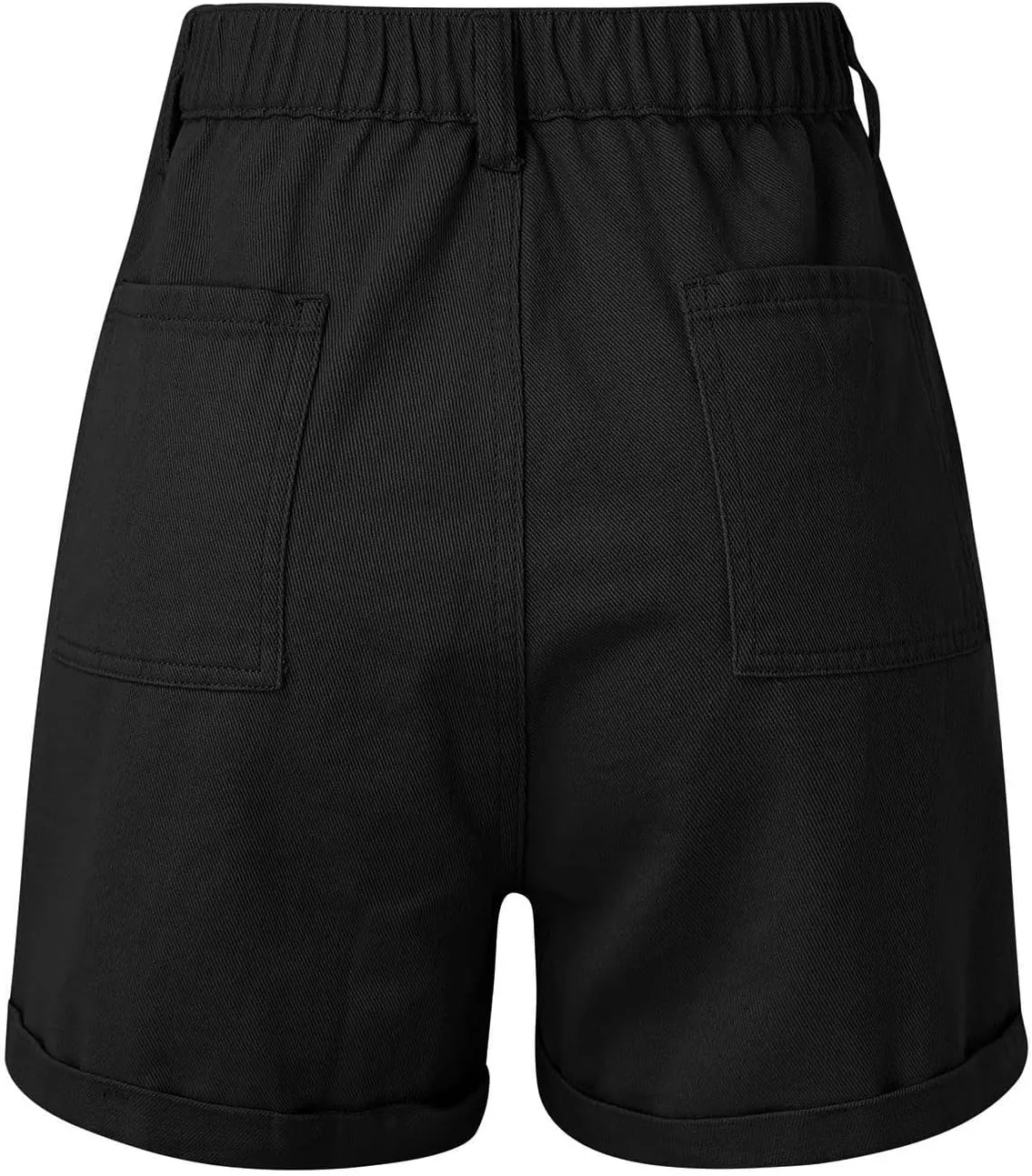 YOLAI Women's Summer High Waisted Denim Shorts Folded Hem Casual Jeans Short Streetwear Hip Hop Cargo Shorts with Pockets