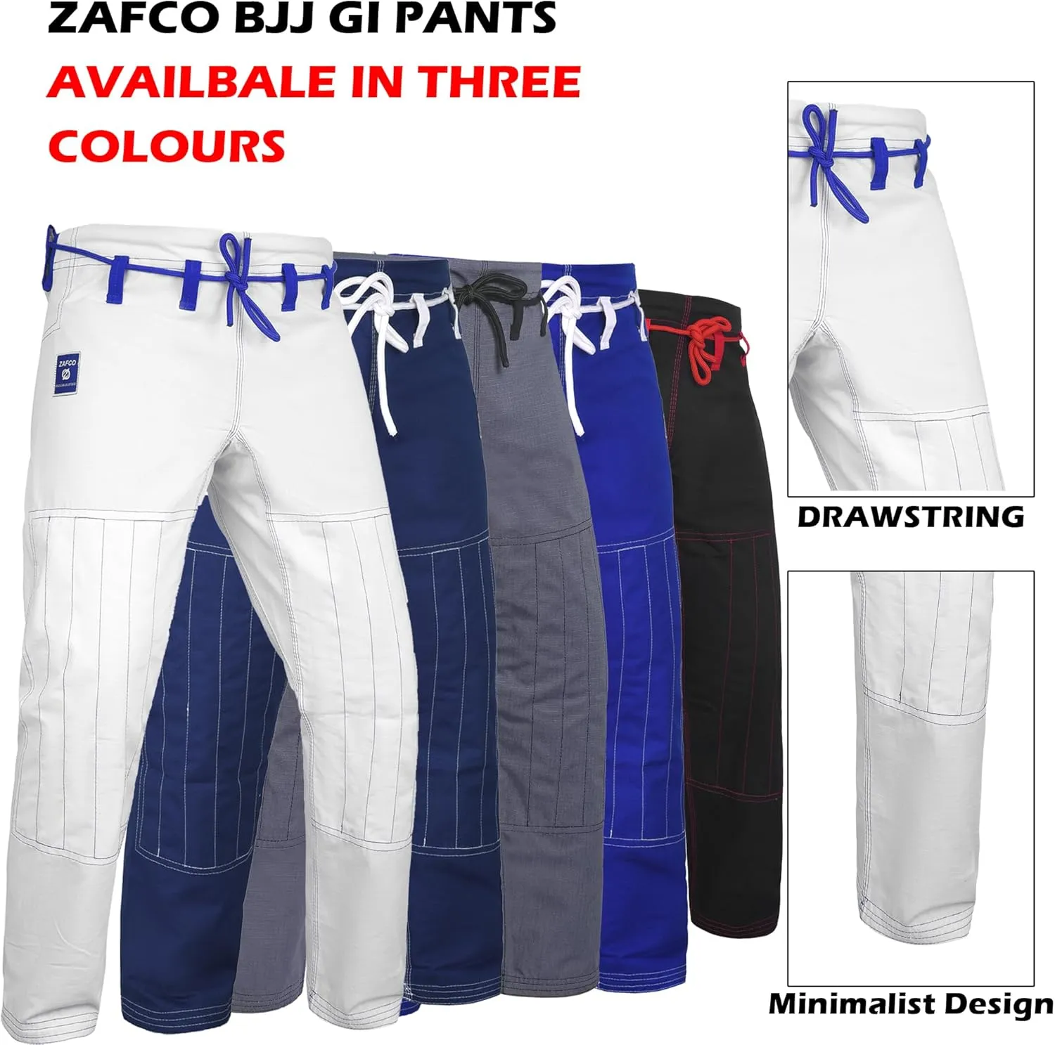Zafco Fightwear Men's Brazilian Jiu Jitsu Gi Pants 10oz Ripstop MMA Grappling Kimono