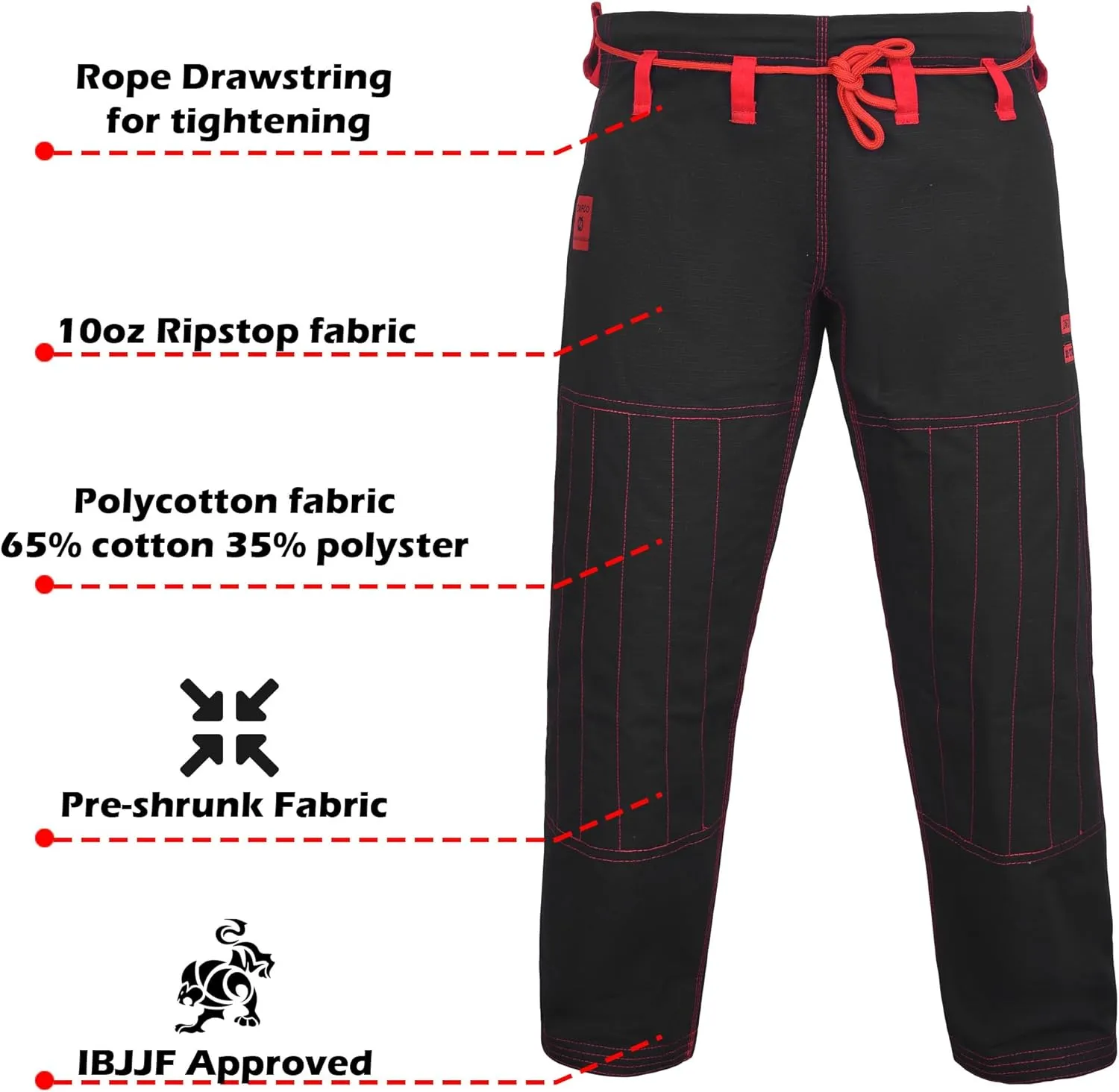 Zafco Fightwear Men's Brazilian Jiu Jitsu Gi Pants 10oz Ripstop MMA Grappling Kimono