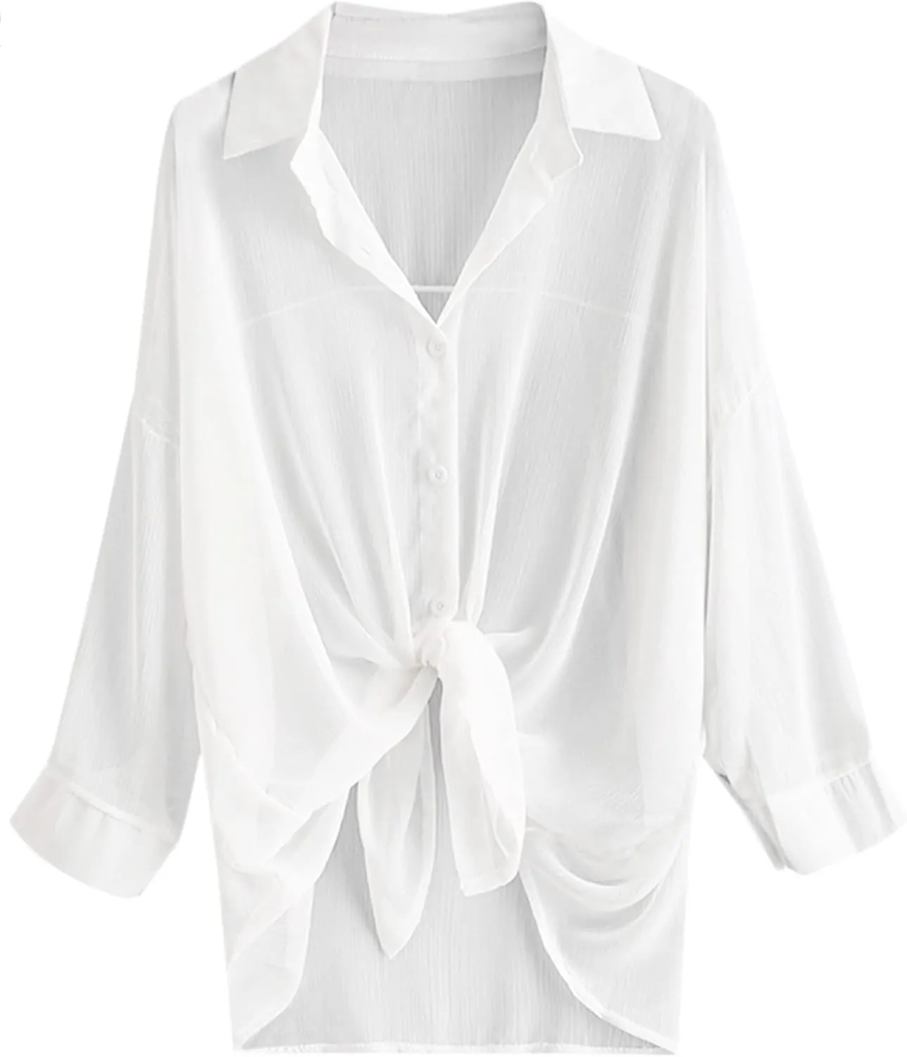 ZAFUL Women's Beach Swimsuit Cover Up Shirt Bikini Beachwear Bathing Suit Beach Dress Kimono Cardigan