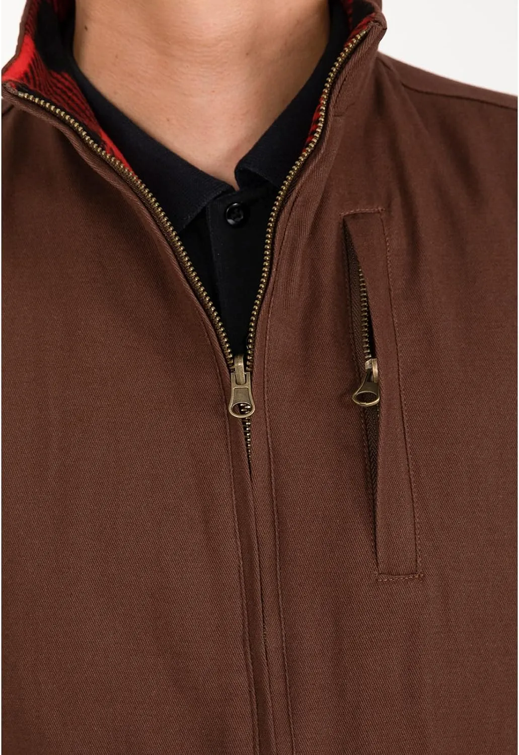 ZENTHACE Men's Reversible Casual Vest Flannel Fleece Lined Outdoor Work Safari Fishing Travel Vest Jacket